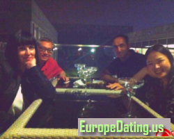 Out with friends.