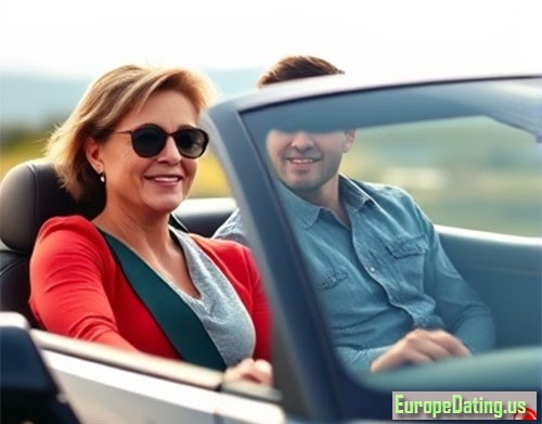 German couple in a car